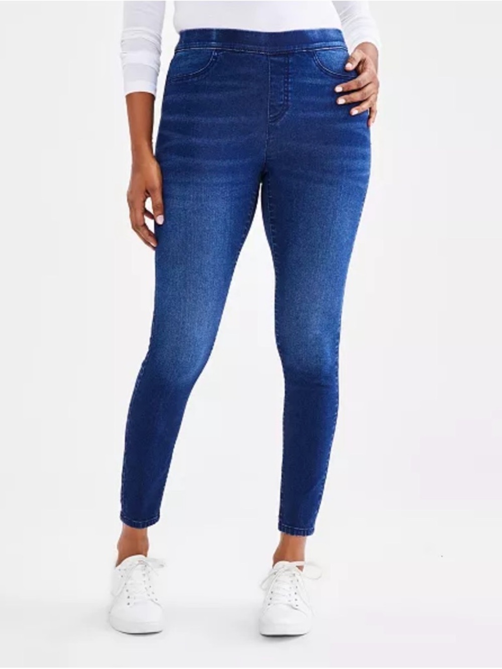 Style & Co Pull On Mid Rise Jegging Dark Wash Denim Petite XL NWT